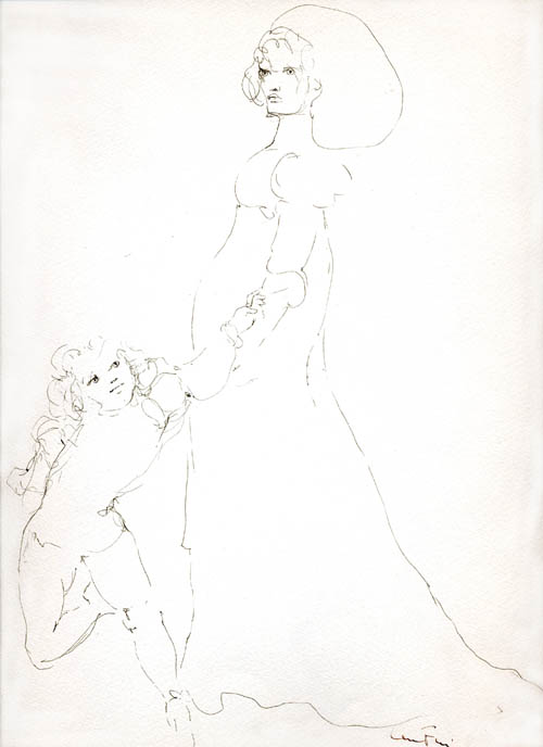 Leonor Fini - Le Concile d'Amour (The Council of Love) - 1969 ink on paper